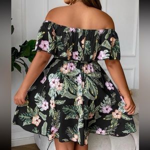 Dresses | Boho Plus Size Tropical Print Belted Dress | Poshmark